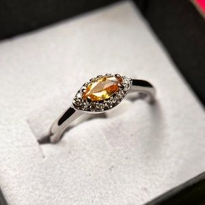 Bomb Party "Girl Boss Unicorn" Smokey Topaz Cubic Zirconia + Rhodium Plating